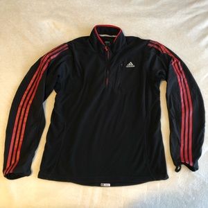 Adidas men’s black & red fleece zippered jacket L